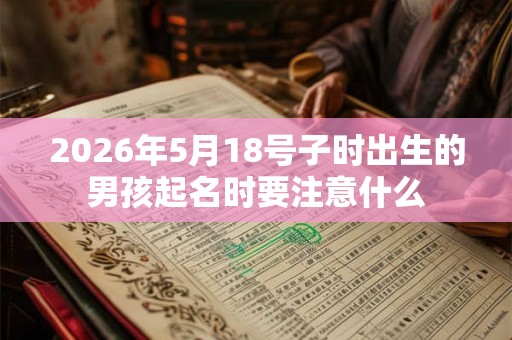 2026年5月18号子时出生的男孩起名时要注意什么