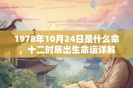 1978年10月24日是什么命，十二时辰出生命运详解