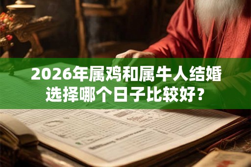 2026年属鸡和属牛人结婚选择哪个日子比较好？