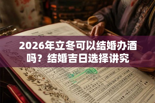 2026年立冬可以结婚办酒吗？结婚吉日选择讲究