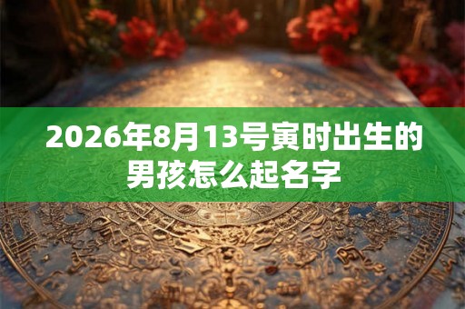2026年8月13号寅时出生的男孩怎么起名字