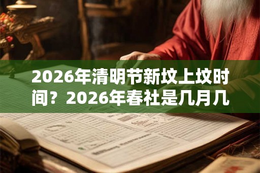 2026年清明节新坟上坟时间？2026年春社是几月几号？