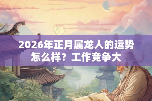 2026年正月属龙人的运势怎么样？工作竞争大