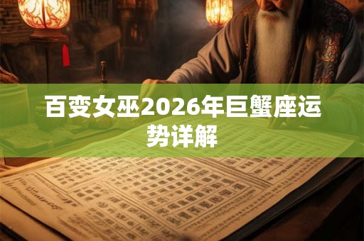 百变女巫2026年巨蟹座运势详解