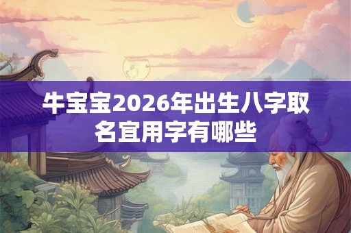 牛宝宝2026年出生八字取名宜用字有哪些