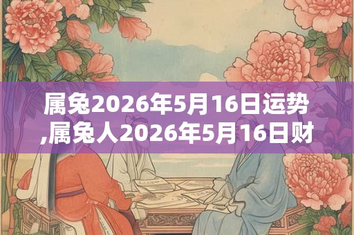 属兔2026年5月16日运势,属兔人2026年5月16日财运,生肖兔2026年5月16日运势