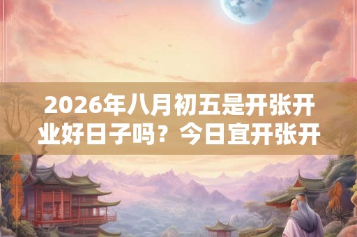 2026年八月初五是开张开业好日子吗？今日宜开张开业吗