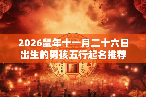 2026鼠年十一月二十六日出生的男孩五行起名推荐