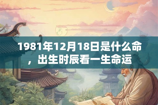 1981年12月18日是什么命，出生时辰看一生命运
