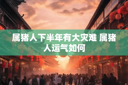 属猪人下半年有大灾难 属猪人运气如何