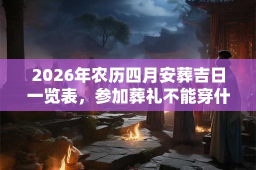2026年农历四月安葬吉日一览表，参加葬礼不能穿什么颜色的衣服？