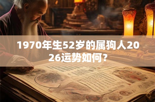 1970年生52岁的属狗人2026运势如何？