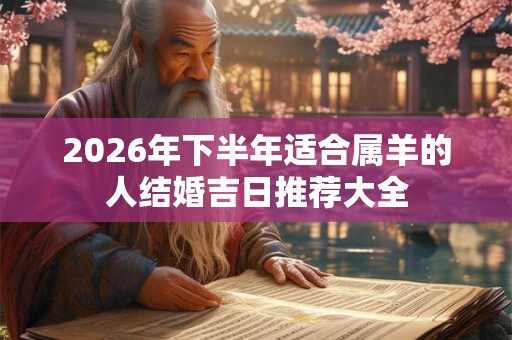 2026年下半年适合属羊的人结婚吉日推荐大全
