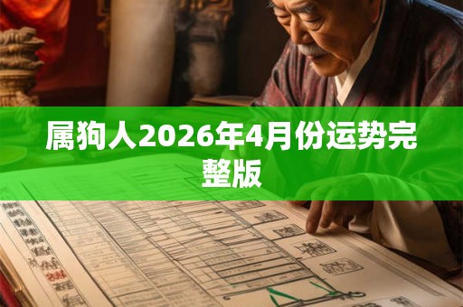 属狗人2026年4月份运势完整版