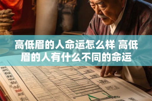 高低眉的人命运怎么样 高低眉的人有什么不同的命运