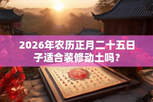 2026年农历正月二十五日子适合装修动土吗？