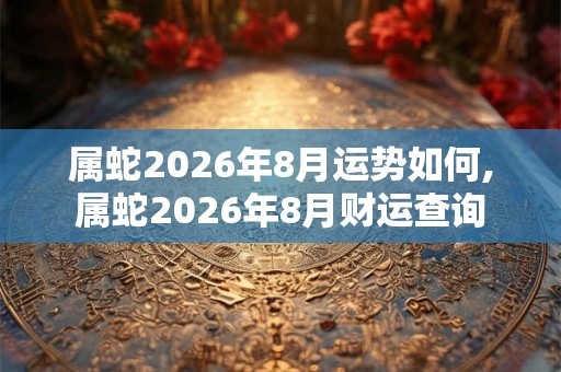 属蛇2026年8月运势如何,属蛇2026年8月财运查询 属蛇2026年8月运势如何,属蛇2026年8月财运查询