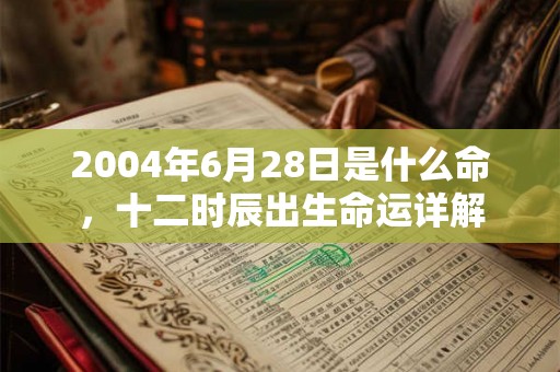 2004年6月28日是什么命,十二时辰出生命运详解 2004年6月28日是什么命,十二时辰出生命运详解