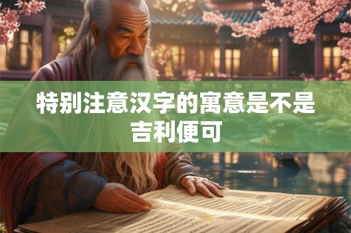 特别注意汉字的寓意是不是吉利便可