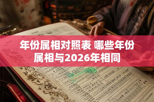 年份属相对照表 哪些年份属相与2026年相同