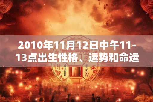2010年11月12日中午11-13点出生性格、运势和命运
