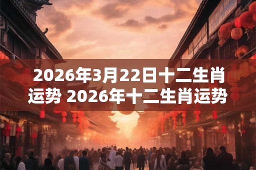 2026年3月22日十二生肖运势 2026年十二生肖运势如何