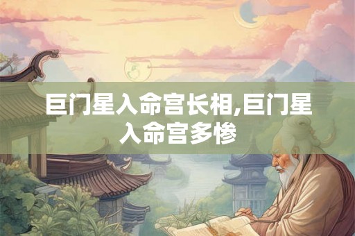巨门星入命宫长相,巨门星入命宫多惨