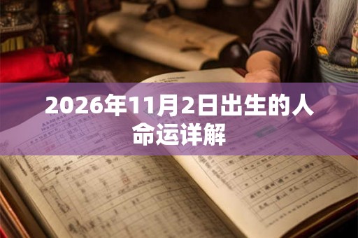 2026年11月2日出生的人命运详解