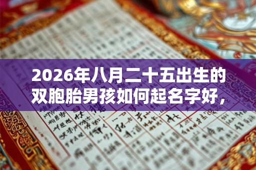 2026年八月二十五出生的双胞胎男孩如何起名字好，五行属什么？