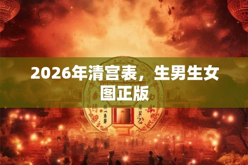 2026年清宫表，生男生女图正版