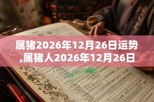 属猪2026年12月26日运势,属猪人2026年12月26日财运,生肖猪2026年12月26日运势