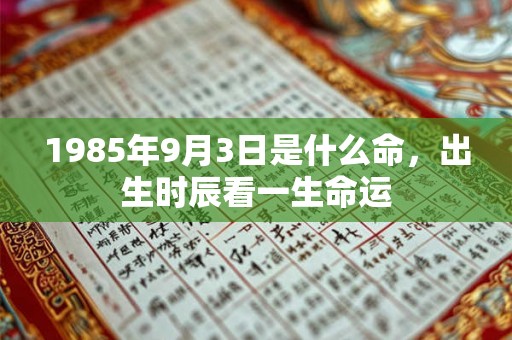 1985年9月3日是什么命，出生时辰看一生命运