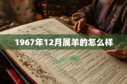1967年12月属羊的怎么样