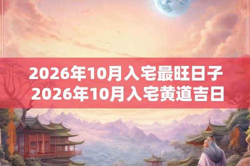 2026年10月入宅最旺日子 2026年10月入宅黄道吉日一览表