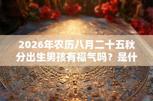 2026年农历八月二十五秋分出生男孩有福气吗？是什么命？