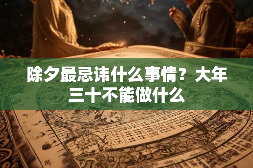 除夕最忌讳什么事情？大年三十不能做什么