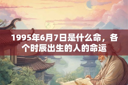 1995年6月7日是什么命，各个时辰出生的人的命运