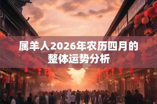 属羊人2026年农历四月的整体运势分析