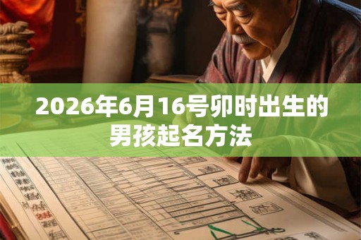 2026年6月16号卯时出生的男孩起名方法