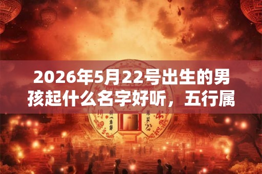 2026年5月22号出生的男孩起什么名字好听，五行属什么
