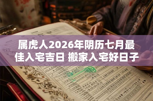 属虎人2026年阴历七月最佳入宅吉日 搬家入宅好日子 属虎人2026年阴历七月最佳入宅吉日 搬家入宅好日子
