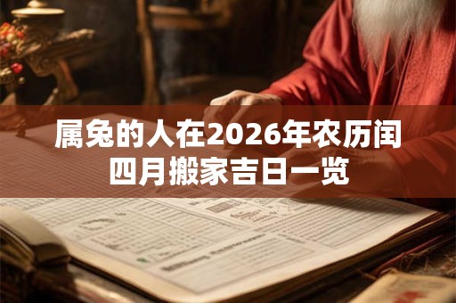 属兔的人在2026年农历闰四月搬家吉日一览