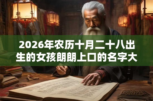 2026年农历十月二十八出生的女孩朗朗上口的名字大全集