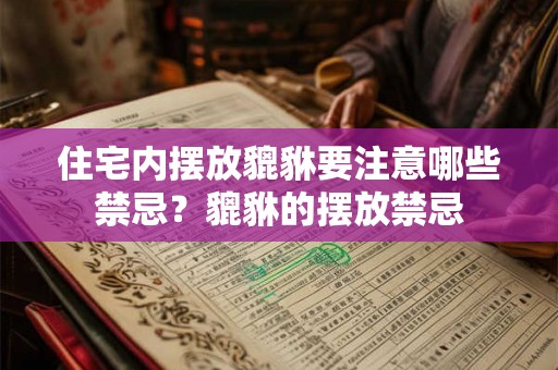 住宅内摆放貔貅要注意哪些禁忌？貔貅的摆放禁忌