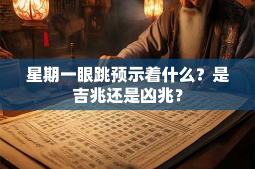星期一眼跳预示着什么？是吉兆还是凶兆？