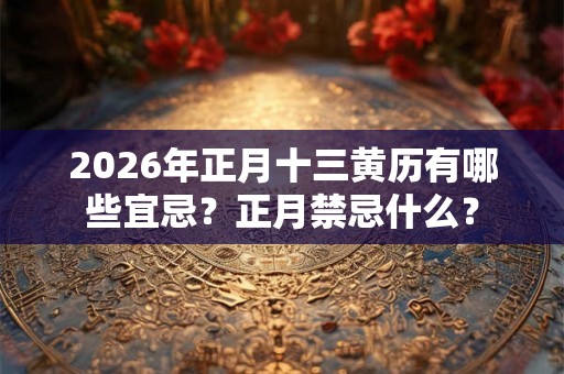2026年正月十三黄历有哪些宜忌？正月禁忌什么？