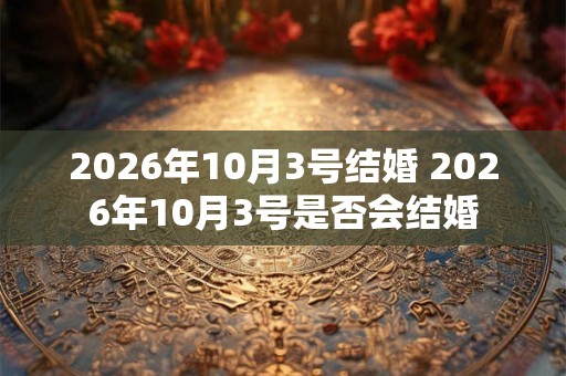 2026年10月3号结婚 2026年10月3号是否会结婚