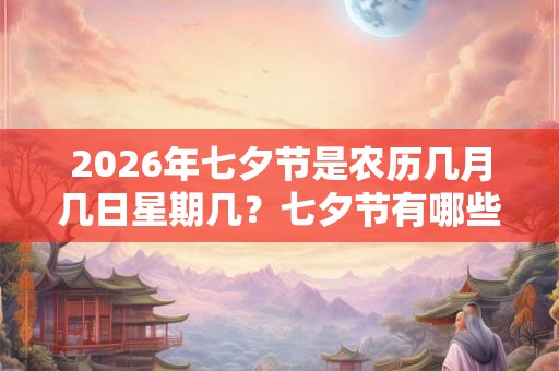2026年七夕节是农历几月几日星期几？七夕节有哪些风俗？