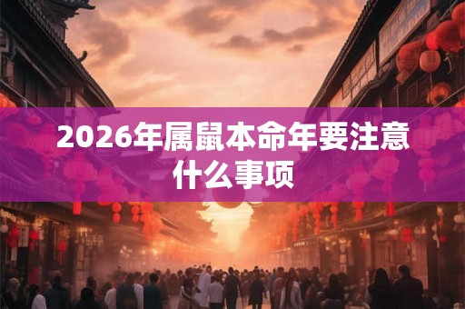 2026年属鼠本命年要注意什么事项 2026年属鼠本命年要注意什么事项