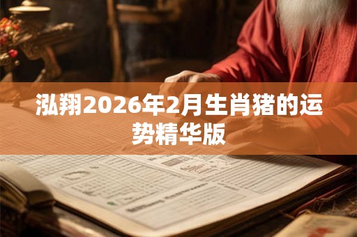 泓翔2026年2月生肖猪的运势精华版